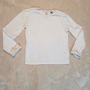 Janie & Jack White Long Sleeve Top (Size 7)
